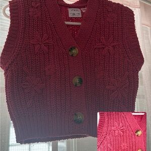Zara Kids Burgundy Knit Vest